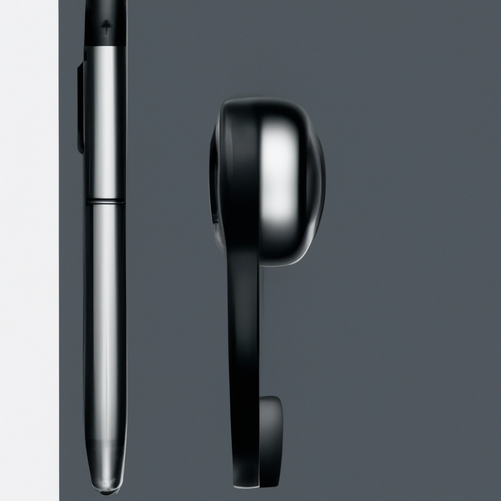 Retouch artist in minimal studio with headphones and tablet pen